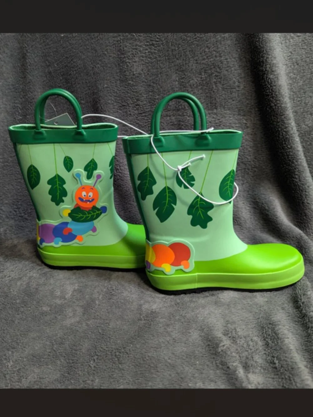 NWT Cat & Jack Green Caterpillar Rain Boots